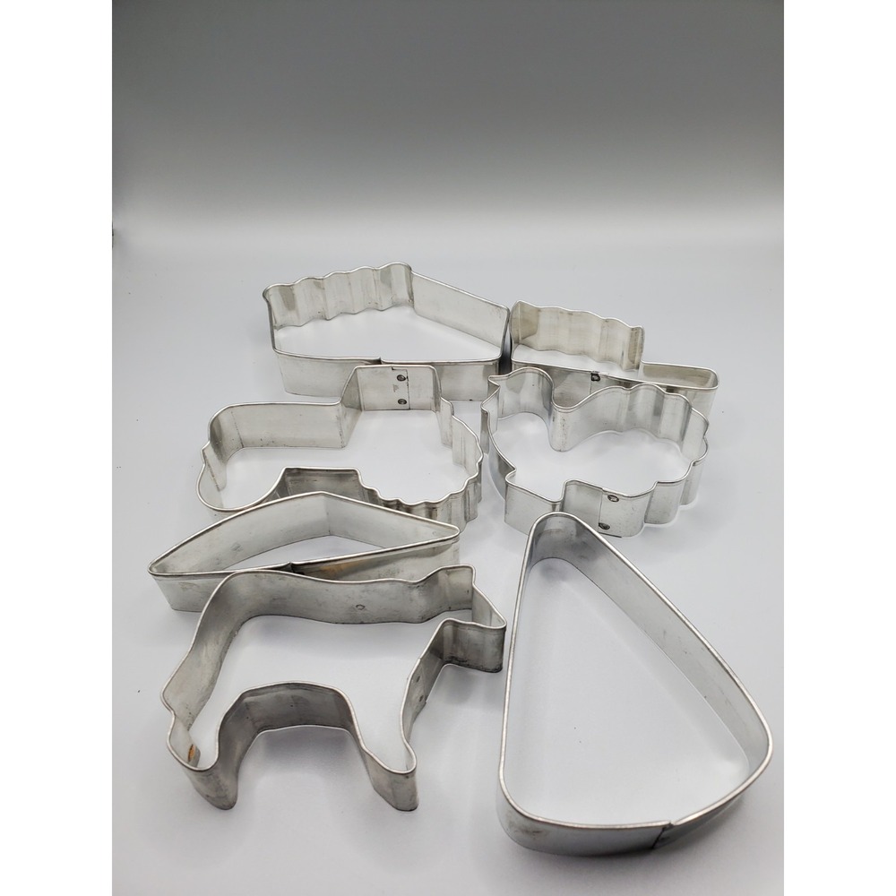 Vintage Metal Christmas Cookie Cutters Lot Of 7 Various Shapes